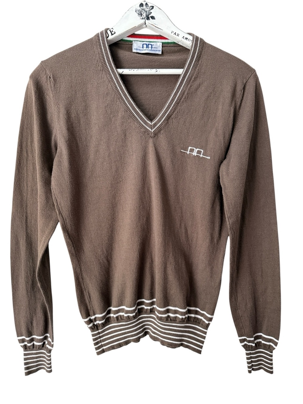 Alessandro Albanese 100% Cotton V-Neck Sweater Women’s Size L